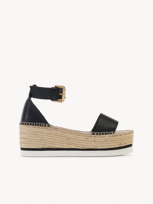 Sandalias Chloe Glyn Alpargata Negros | CHE-SR14836