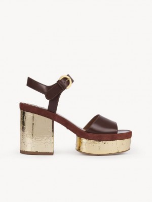 Sandalias Chloe Odina High-heel Marrom | CHE-SR14179