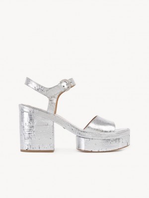 Sandalias Chloe Odina High-heel Plateados | CHE-SR14165
