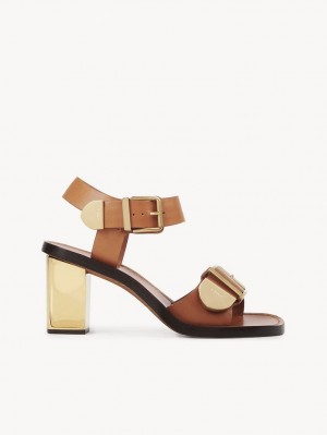 Sandalias Chloe Rebecca High-heel Marrom | CHE-SR14140