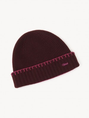 Sombreros Chloe Acanalado Knit Beanie Morados Rosas | CHE-SR14472