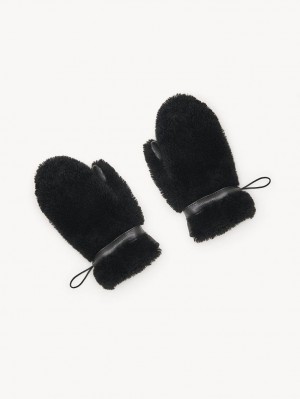 Sombreros Chloe Shearling Mittens Negros | CHE-SR14483