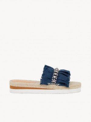 Tenis Planos Chloe Mollie Alpargata Azules Oscuro | CHE-SR14807