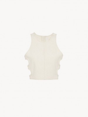Tops Chloe Cropped Blancos | CHE-SR13880