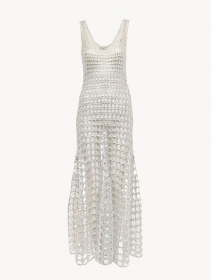 Vestido Chloe Flared Tank Plateados Grises | CHE-SR13833