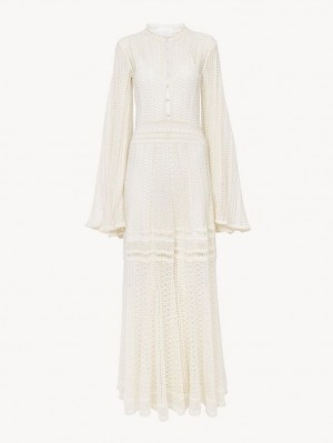 Vestido Chloe Long Flare Blancos | CHE-SR13862