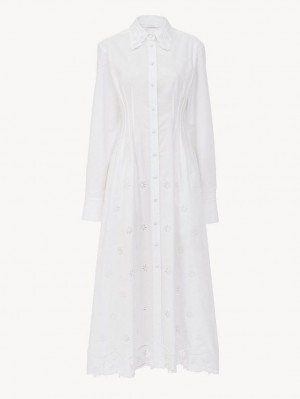 Vestido Chloe Long Shirt Blancos | CHE-SR13831