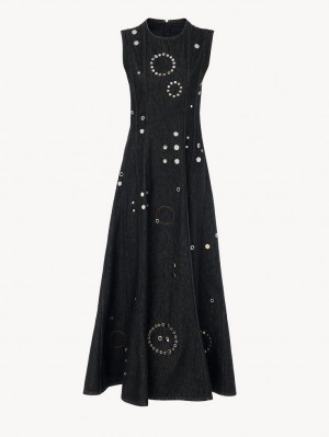 Vestido Chloe Long Sin Manga Negros | CHE-SR13829
