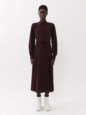 Vestido Chloe Midi Shirt Morados | CHE-SR13840