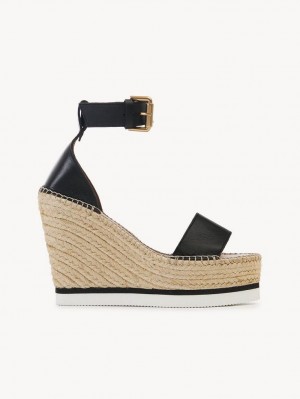 Wedge Chloe Glyn Alpargata Negros | CHE-SR14839