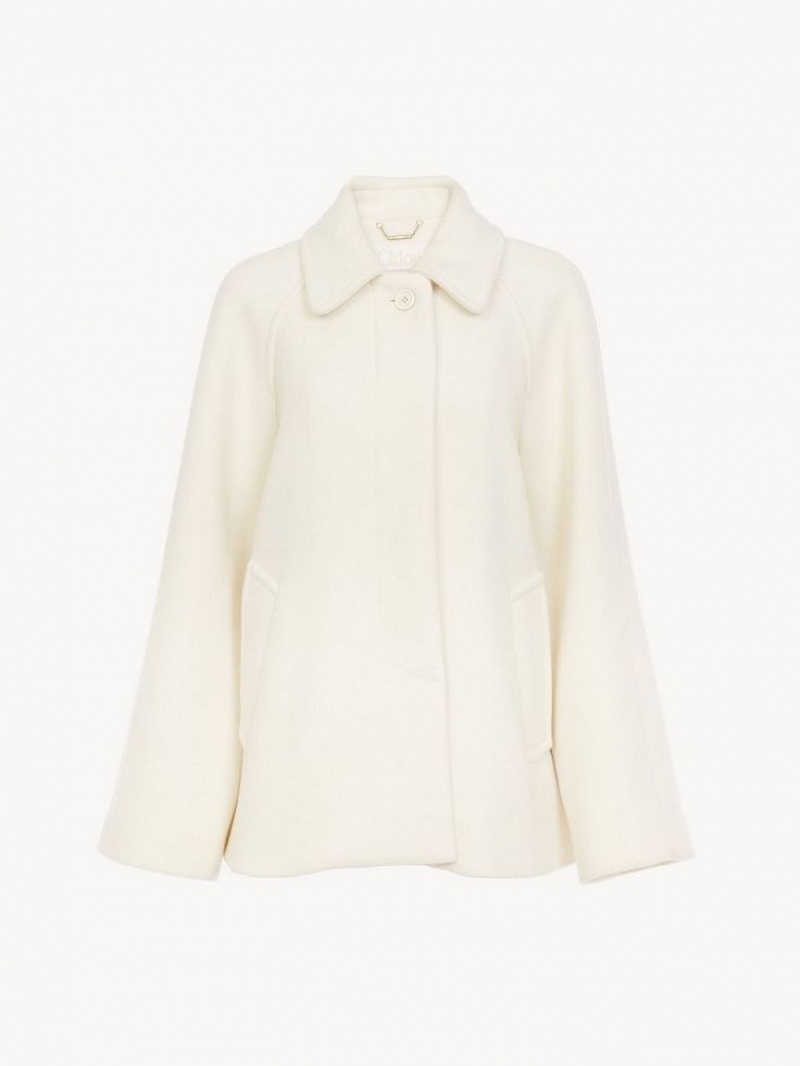 Abrigos Chloe Corta Cape Blancos | CHE-SR13799