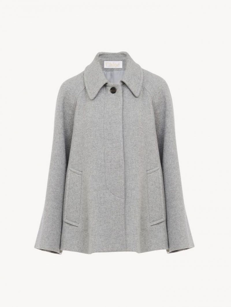 Abrigos Chloe Corta Cape Grises | CHE-SR13804