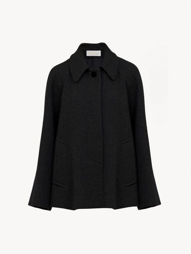 Abrigos Chloe Corta Cape Negros | CHE-SR13808