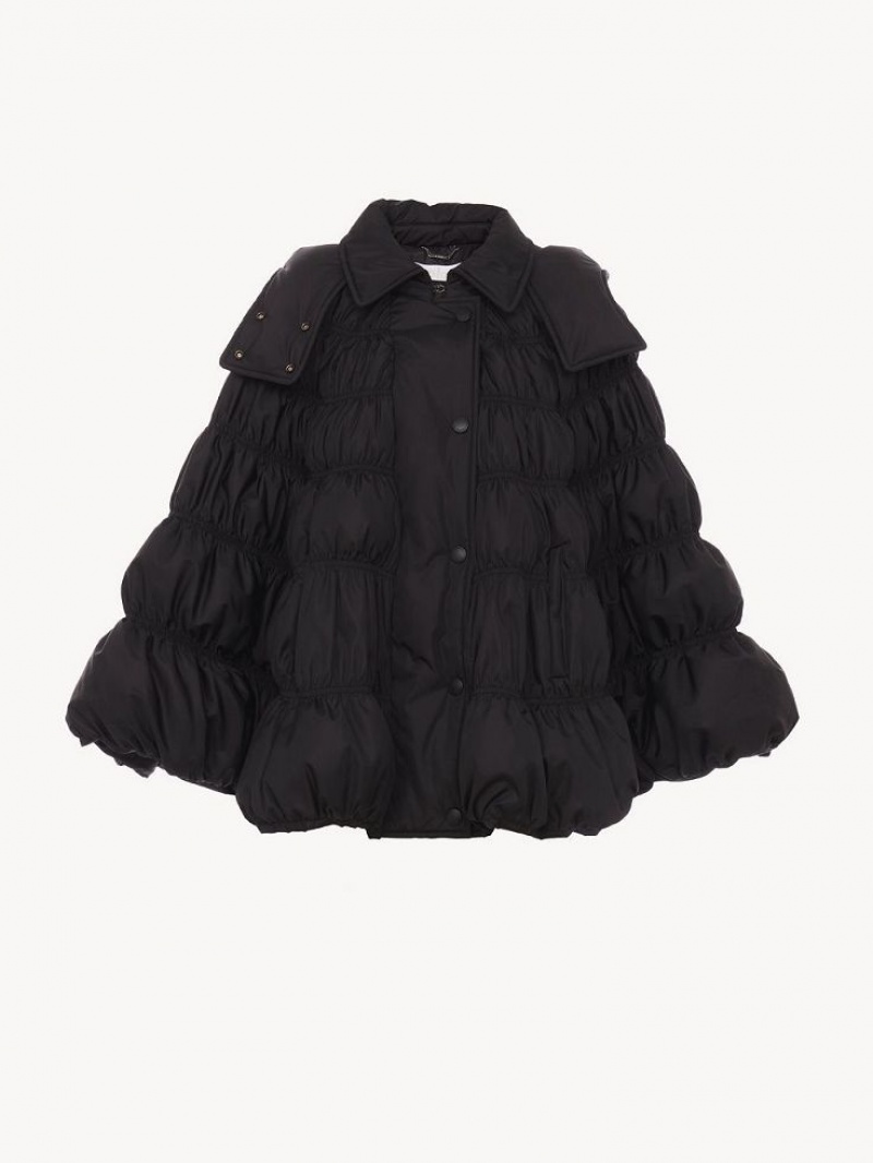 Abrigos Chloe Corta Puffer Cape Negros | CHE-SR13814