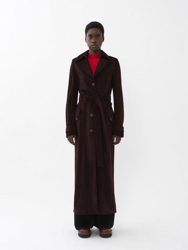 Abrigos Chloe Long Trench Marrom | CHE-SR13802