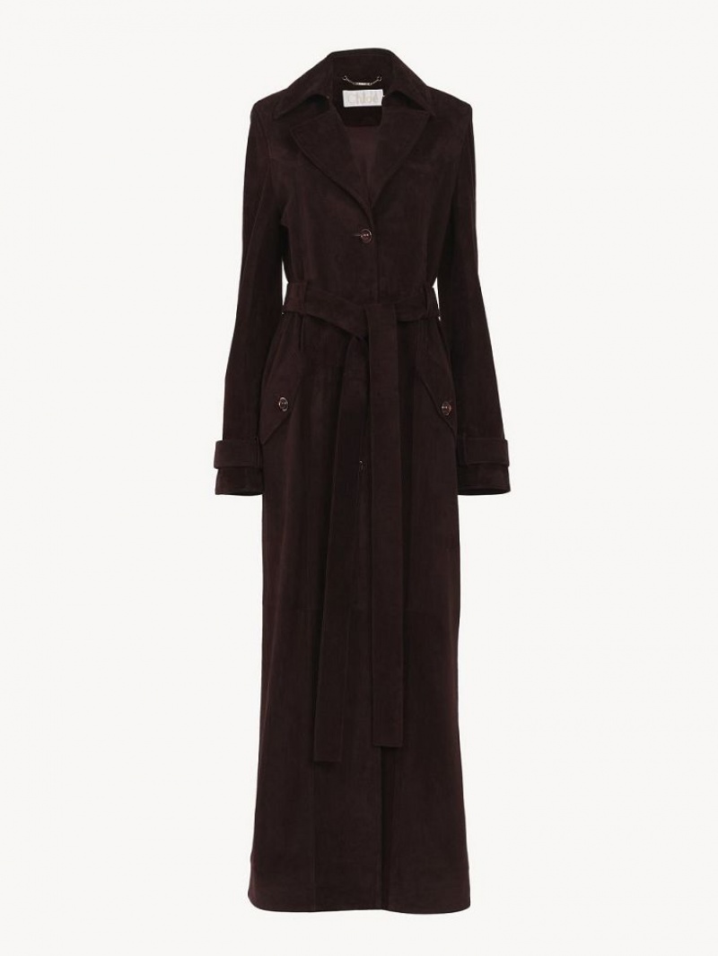 Abrigos Chloe Long Trench Marrom | CHE-SR13802