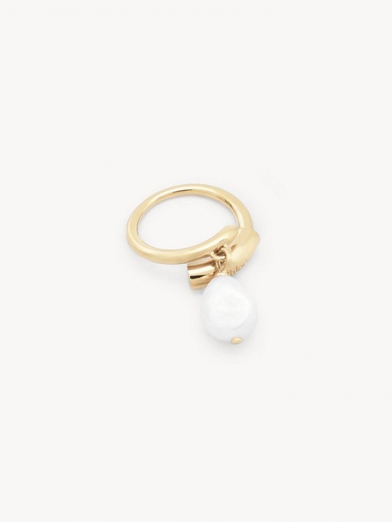 Anillos Chloe Darcey Baroque Dorados Blancos | CHE-SR14423