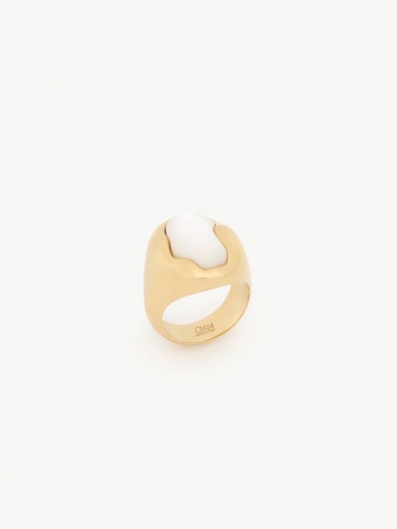 Anillos Chloe Sybil Dorados Blancos | CHE-SR14450