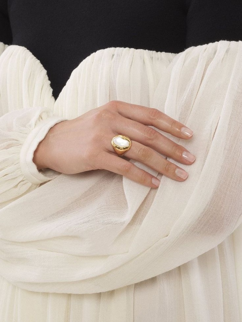 Anillos Chloe Sybil Dorados Blancos | CHE-SR14450