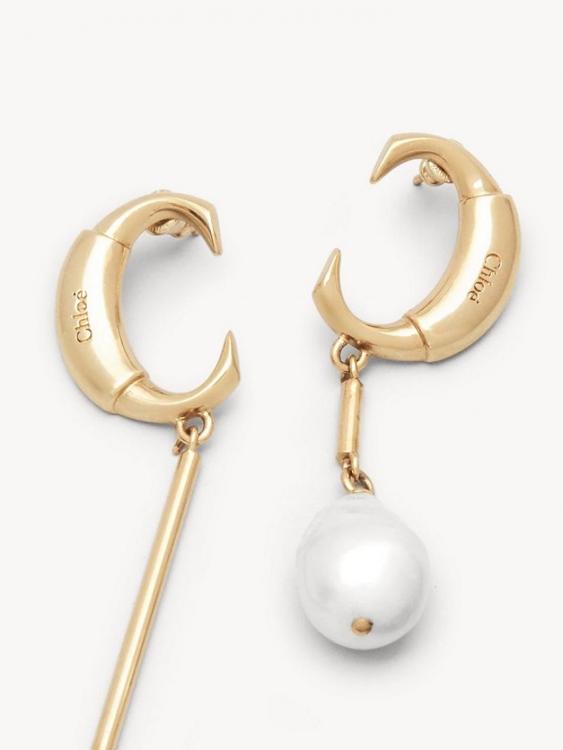 Aretes Chloe Darcey Baroque Dorados Blancos | CHE-SR14402