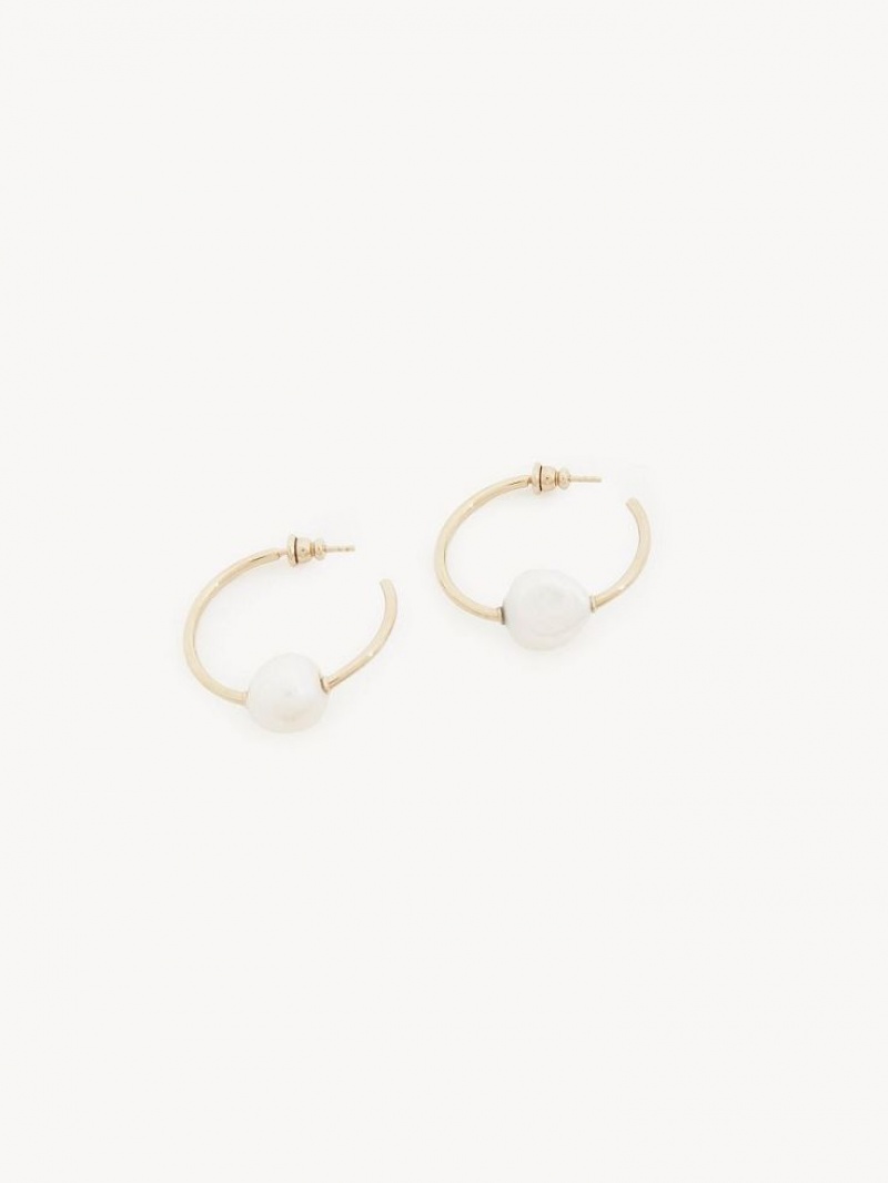 Aretes Chloe Darcey Hoop Dorados Blancos | CHE-SR14441