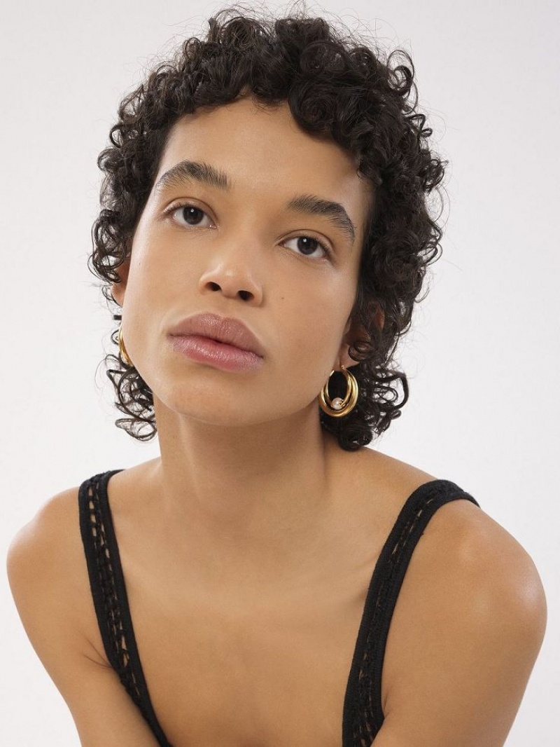 Aretes Chloe Darcey Hoop Dorados Claro | CHE-SR14456