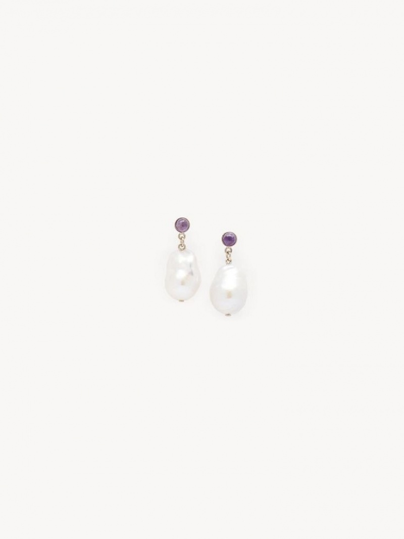Aretes Chloe Darcey Pl Blancos Morados | CHE-SR14416