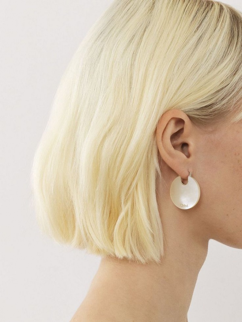 Aretes Chloe Jemma Dorados Blancos | CHE-SR14419