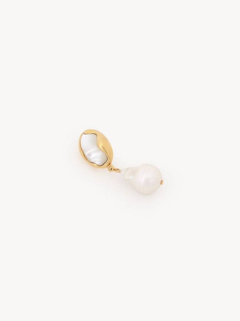 Aretes Chloe Sybil Dorados Blancos | CHE-SR14460