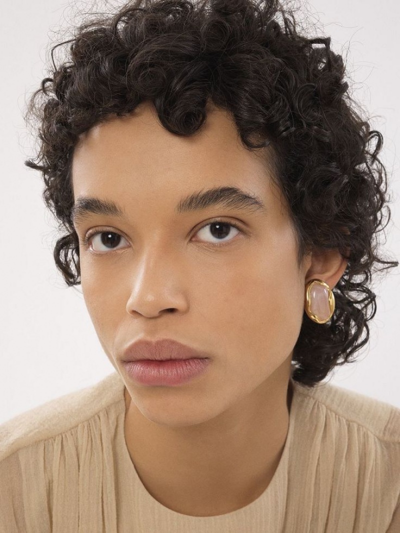 Aretes Chloe Sybil Dorados Claro | CHE-SR14457