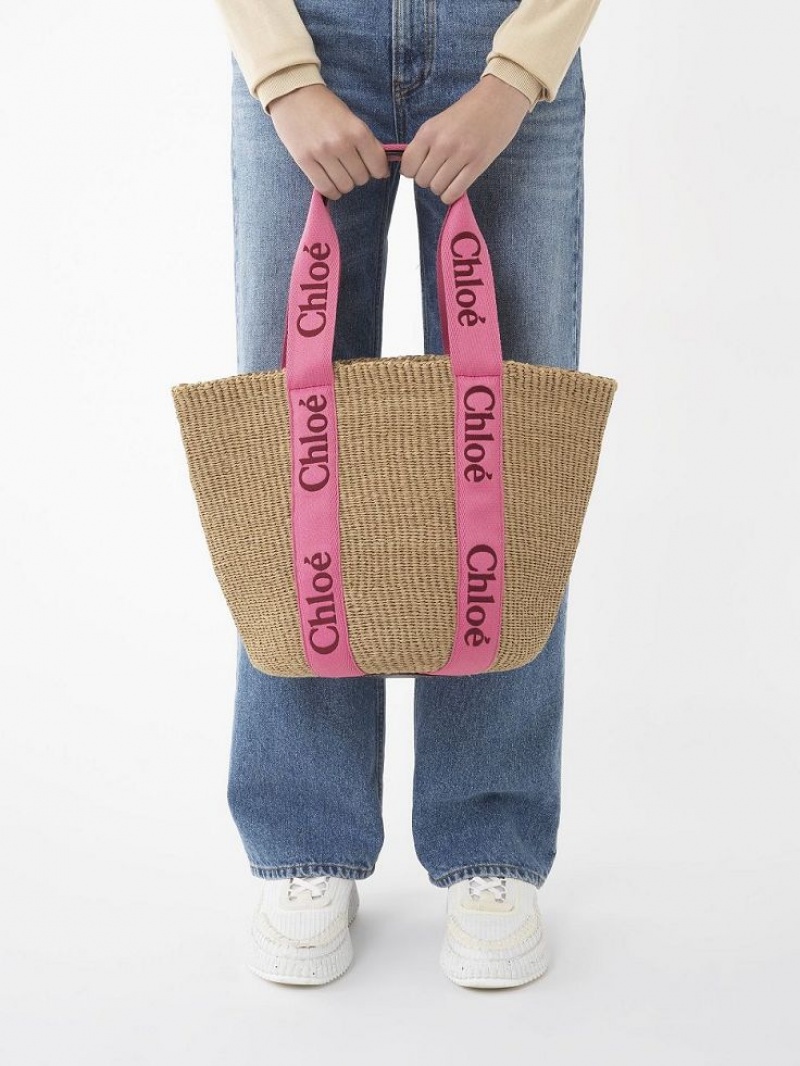 Baskets Chloe Large Woody Rosas Rojos | CHE-SR13653