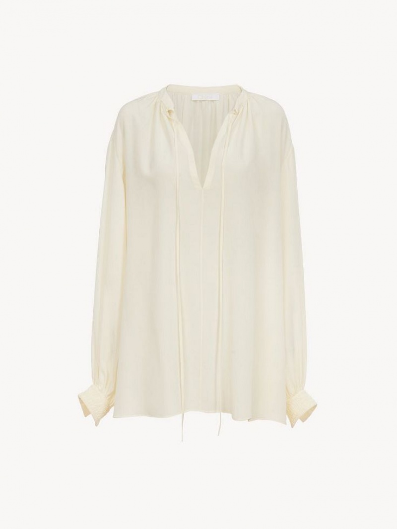Blusa Chloe Flowy Blancos | CHE-SR13902