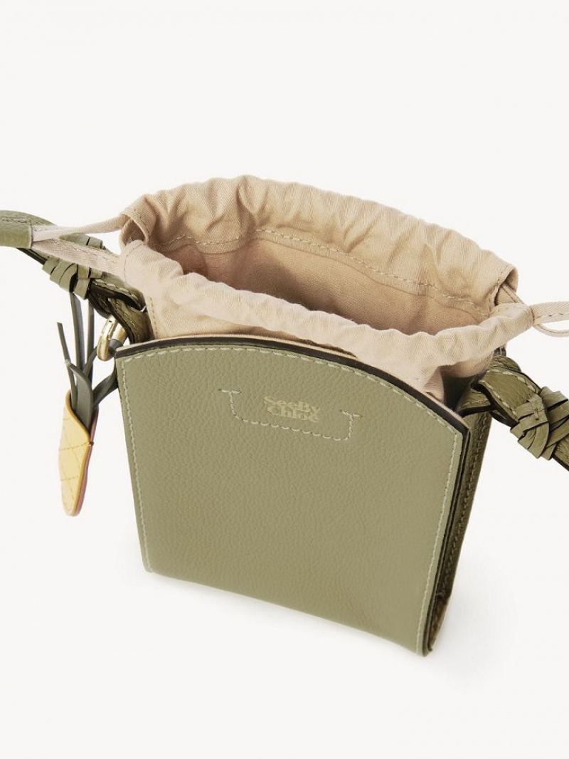 Bolsa De Hombro Chloe Cecilya Vertical Pouch Verdes | CHE-SR14588