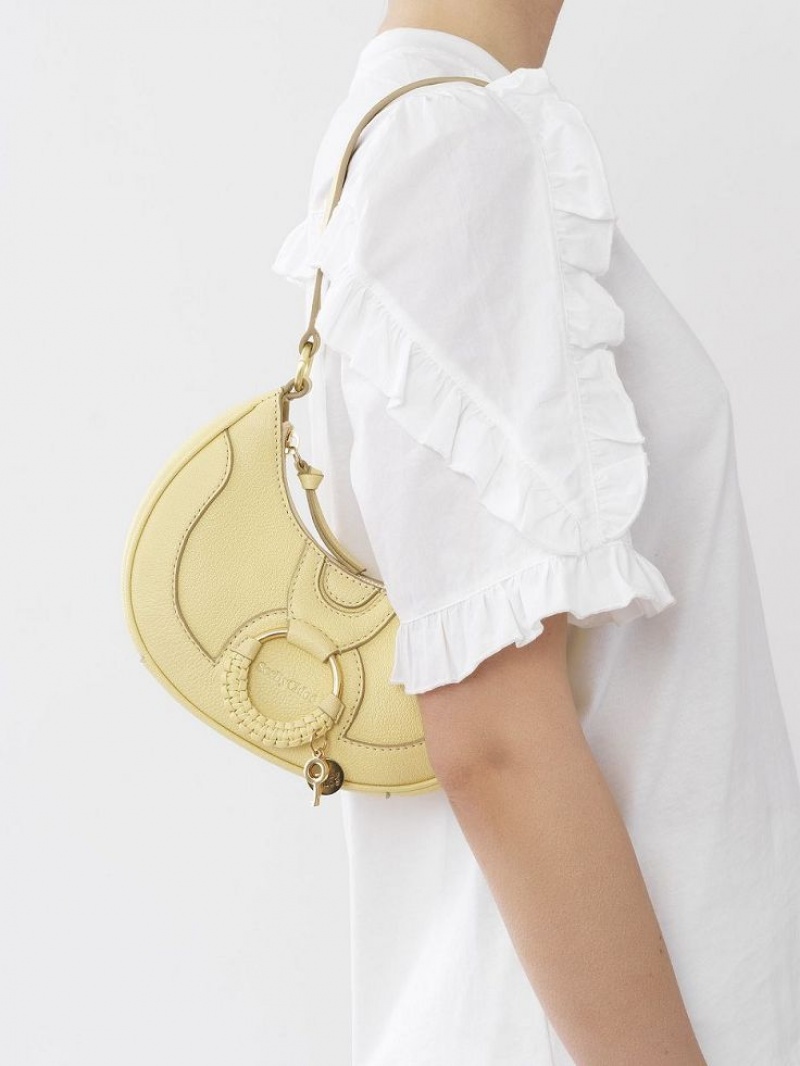 Bolsa De Hombro Chloe Hana Half Moon Amarillos | CHE-SR14661