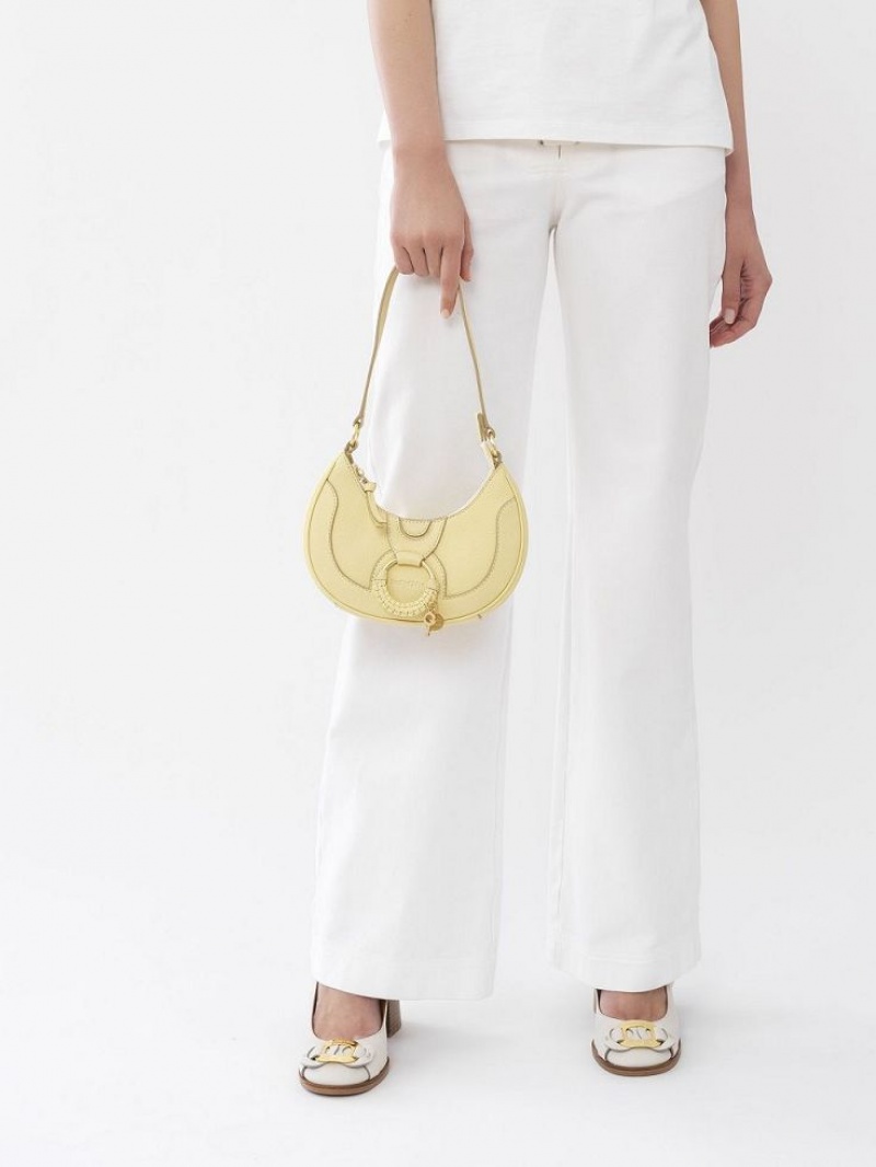 Bolsa De Hombro Chloe Hana Half Moon Amarillos | CHE-SR14661