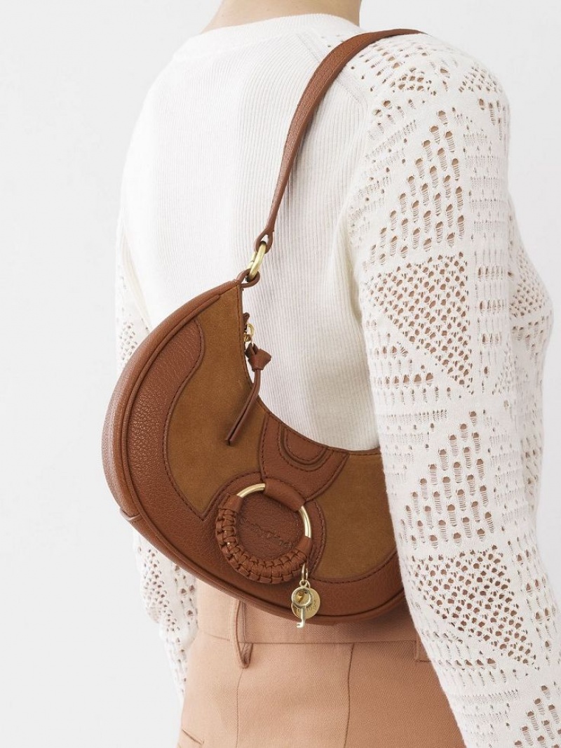 Bolsa De Hombro Chloe Hana Half Moon Marrom | CHE-SR14659