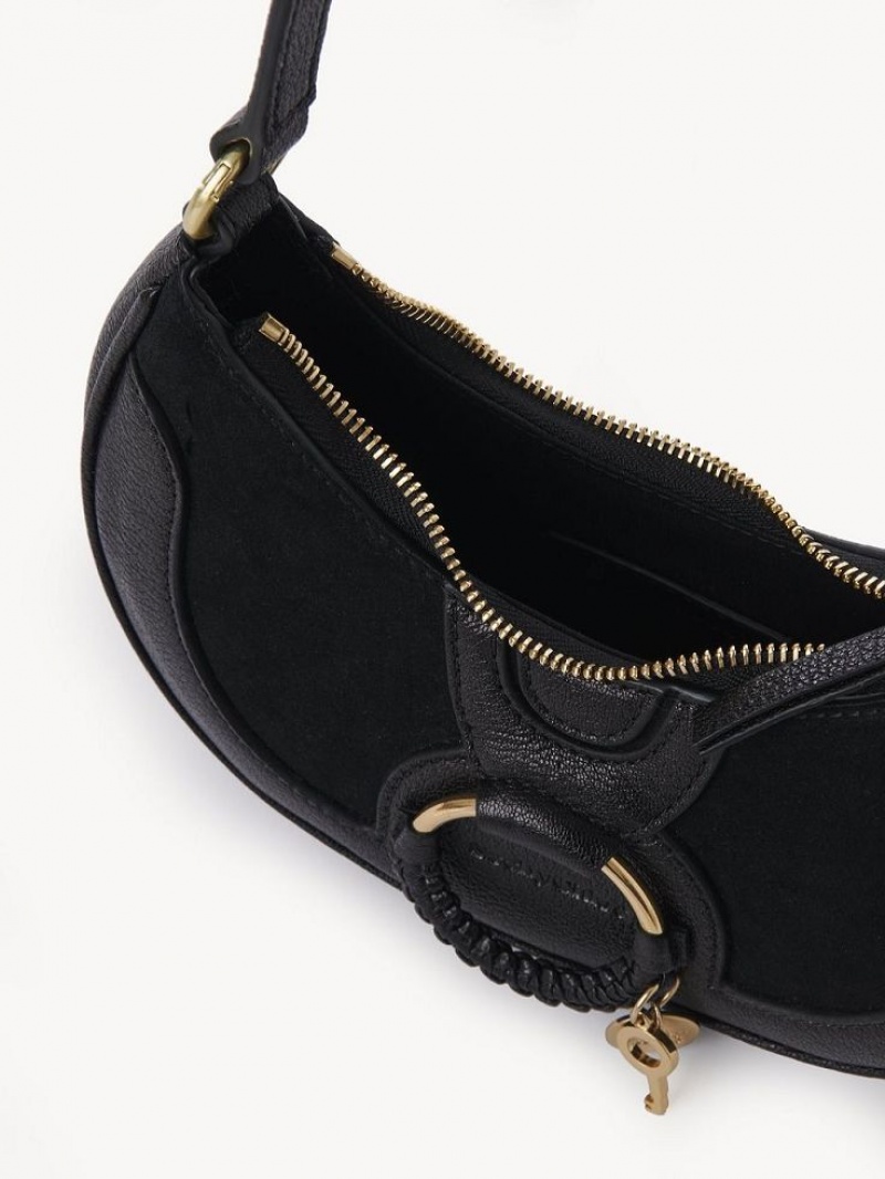 Bolsa De Hombro Chloe Hana Half Moon Negros | CHE-SR14623