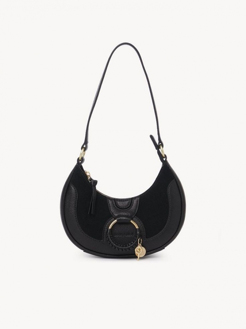 Bolsa De Hombro Chloe Hana Half Moon Negros | CHE-SR14623
