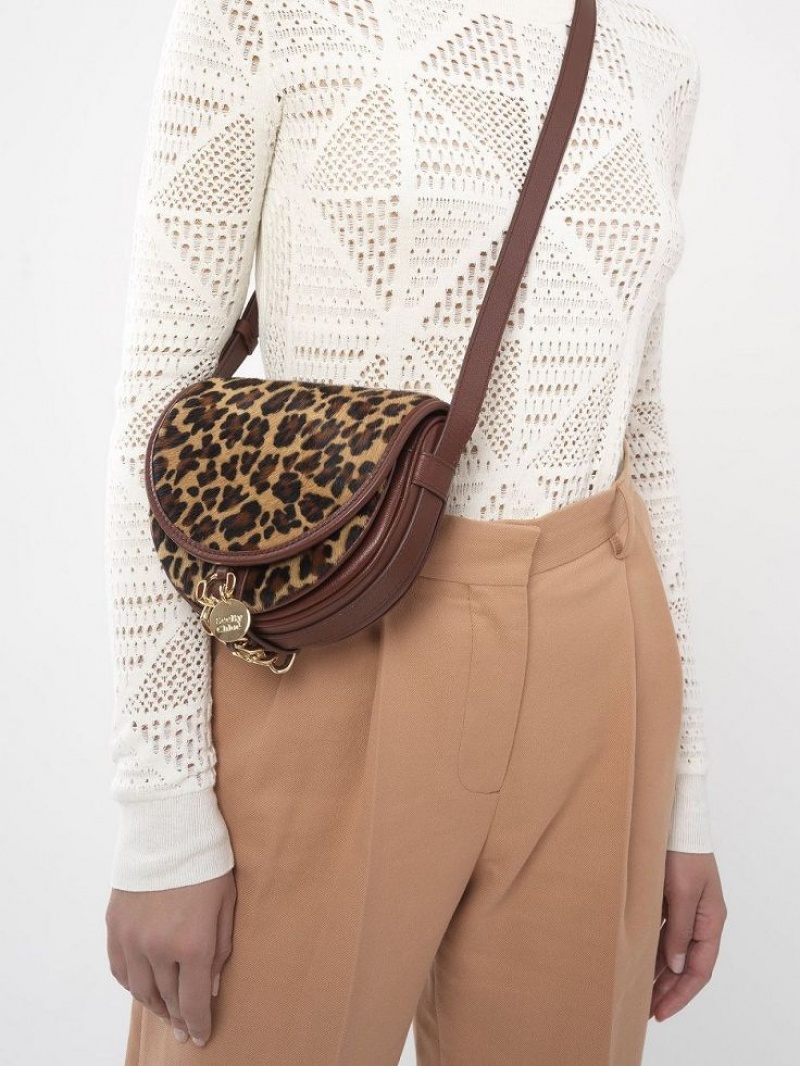 Bolsa De Hombro Chloe Mara Small Saddle Cobra Marrom | CHE-SR14603