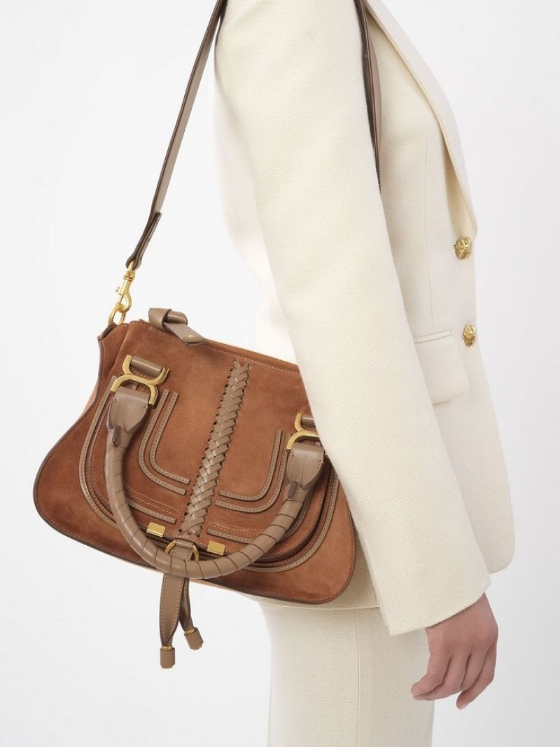 Bolsa De Hombro Chloe Marcie Small Double Carry Marrom | CHE-SR13440