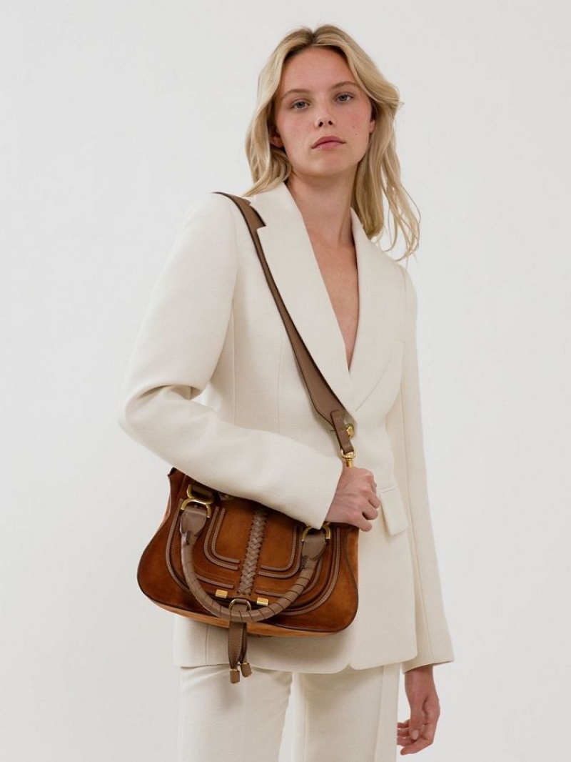 Bolsa De Hombro Chloe Marcie Small Double Carry Marrom | CHE-SR13440