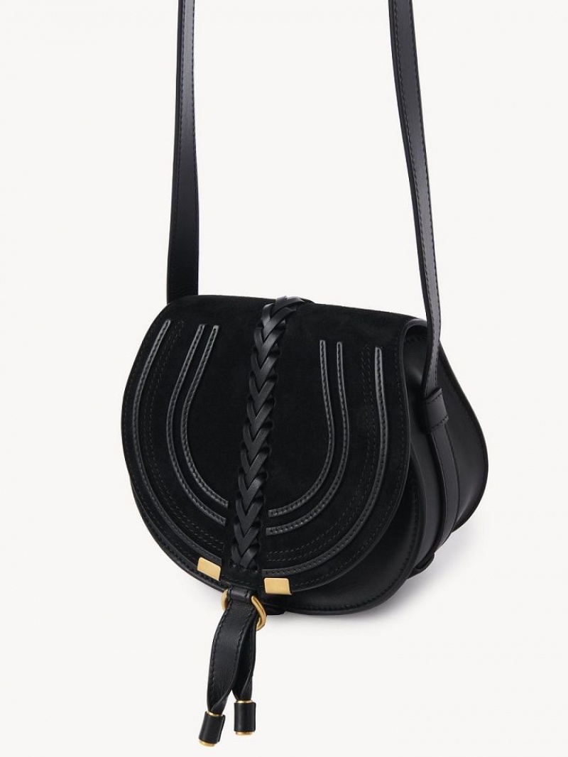 Bolsa De Hombro Chloe Marcie Small Saddle Negros | CHE-SR13413