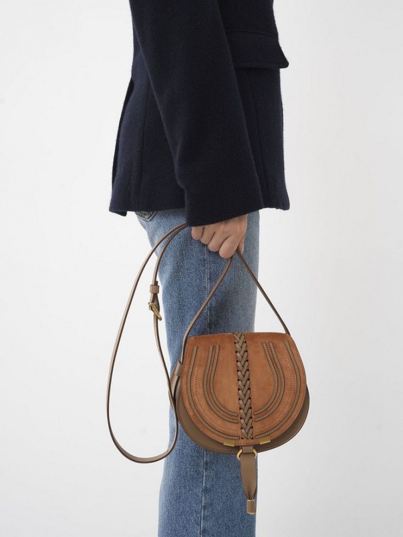 Bolsa De Hombro Chloe Marcie Small Saddle Marrom | CHE-SR13414