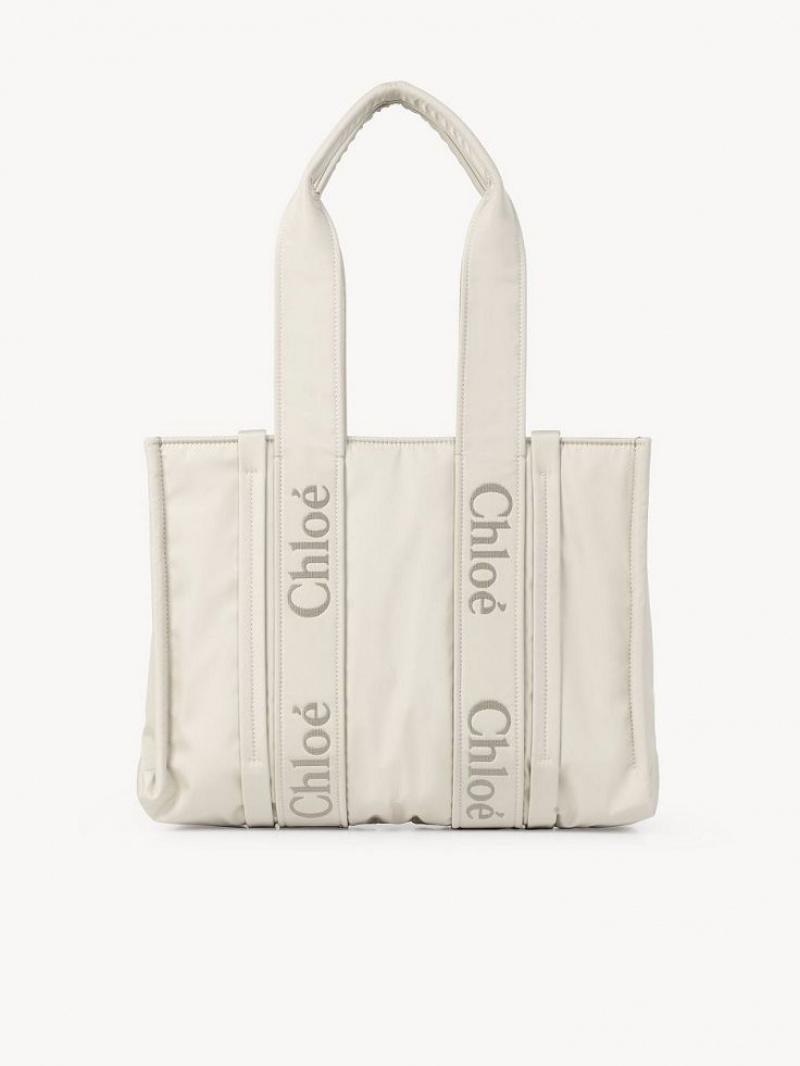 Bolsa De Hombro Chloe Medium Woody Blancos | CHE-SR13410