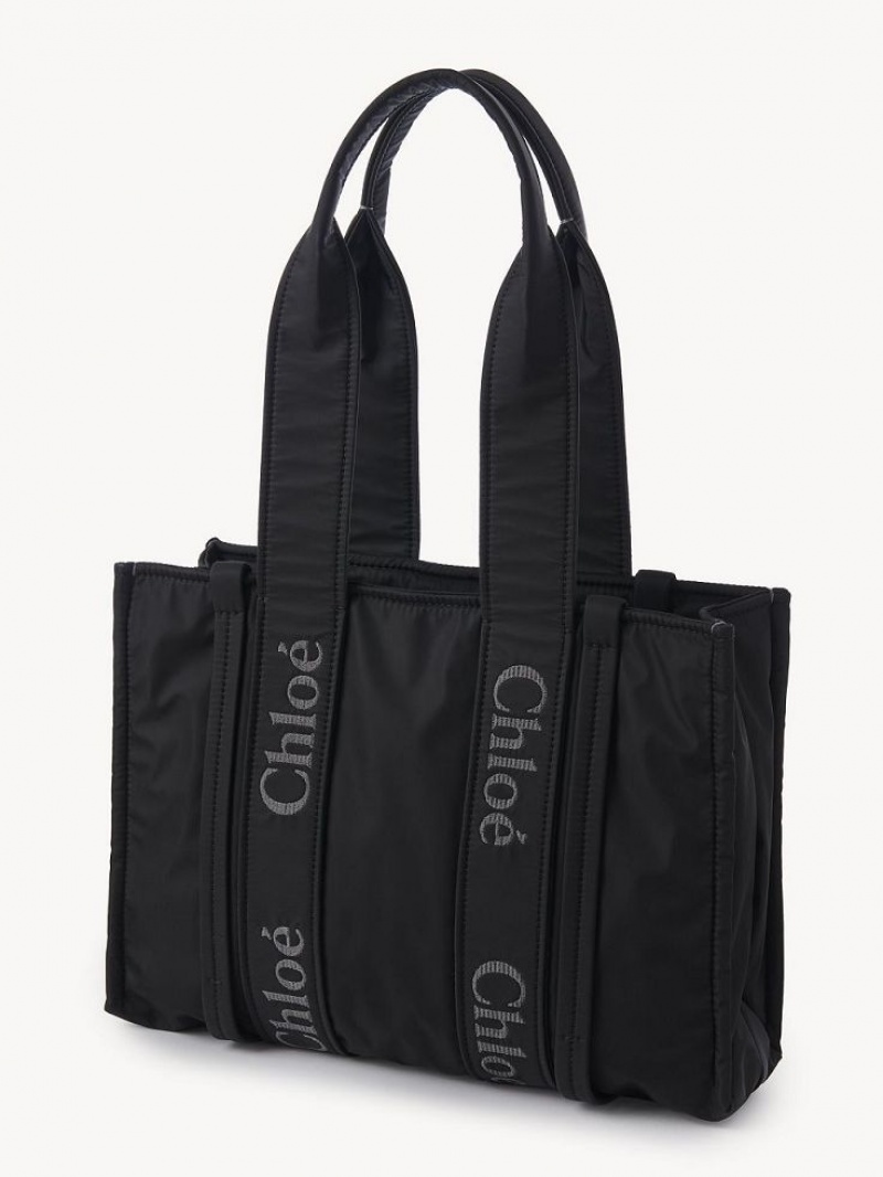 Bolsa De Hombro Chloe Medium Woody Negros | CHE-SR13428