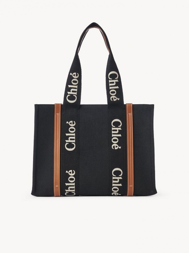 Bolsa De Hombro Chloe Medium Woody Negros Beige | CHE-SR13458