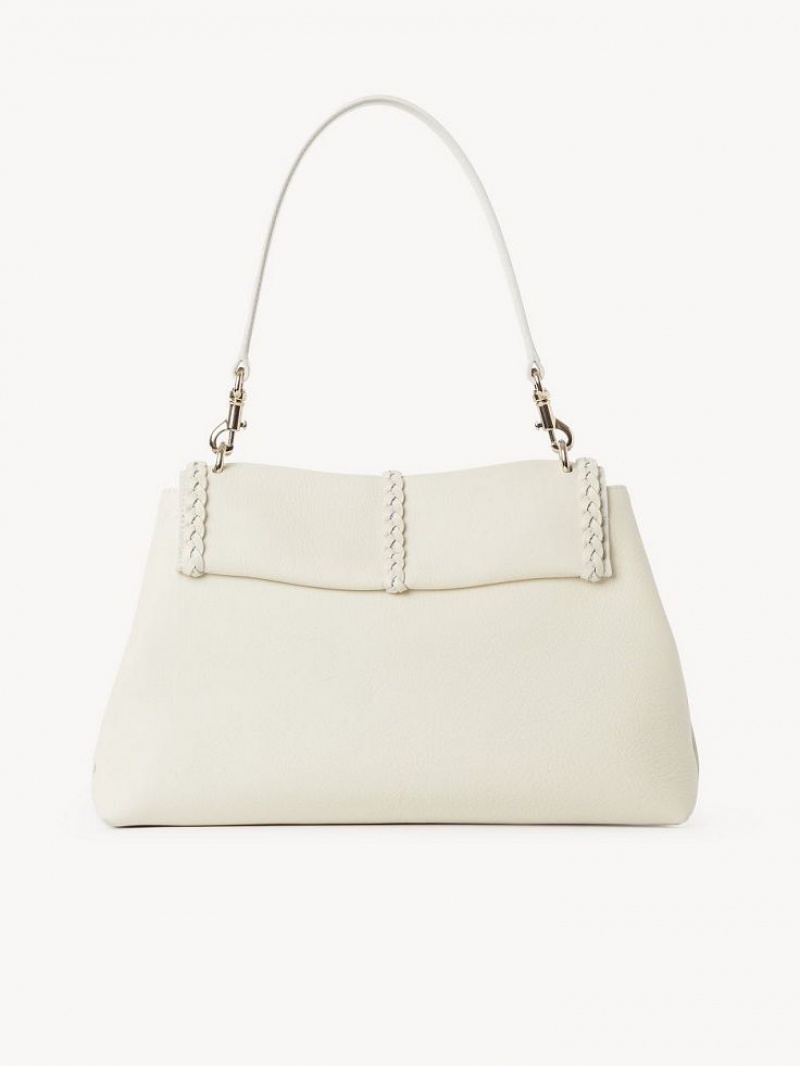 Bolsa De Hombro Chloe Penelope Medium Soft Blancos | CHE-SR13426