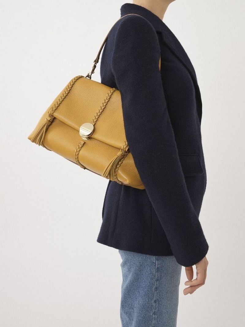 Bolsa De Hombro Chloe Penelope Medium Soft Dorados | CHE-SR13444
