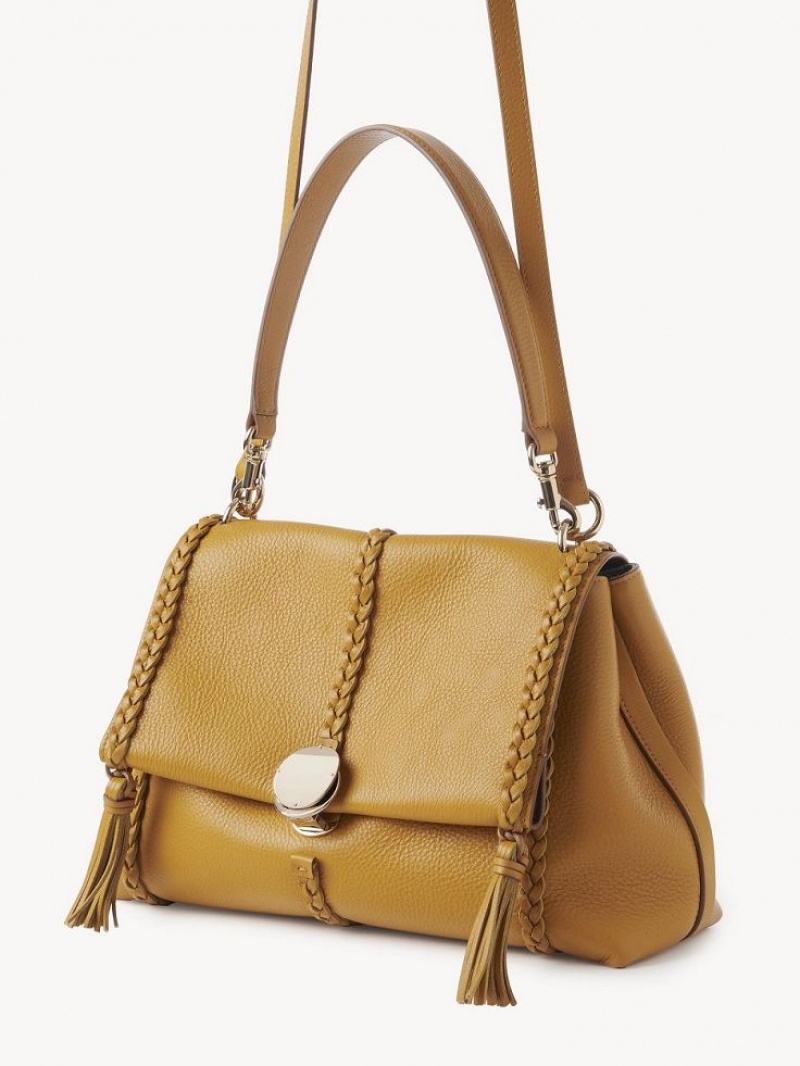 Bolsa De Hombro Chloe Penelope Medium Soft Dorados | CHE-SR13444