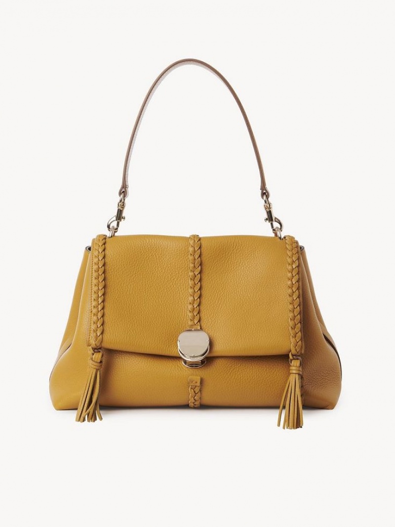 Bolsa De Hombro Chloe Penelope Medium Soft Dorados | CHE-SR13444